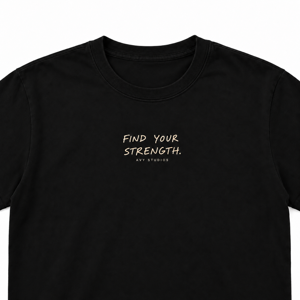 Find Your Strength Lightweight Tee – Black | AVY Strength Co.