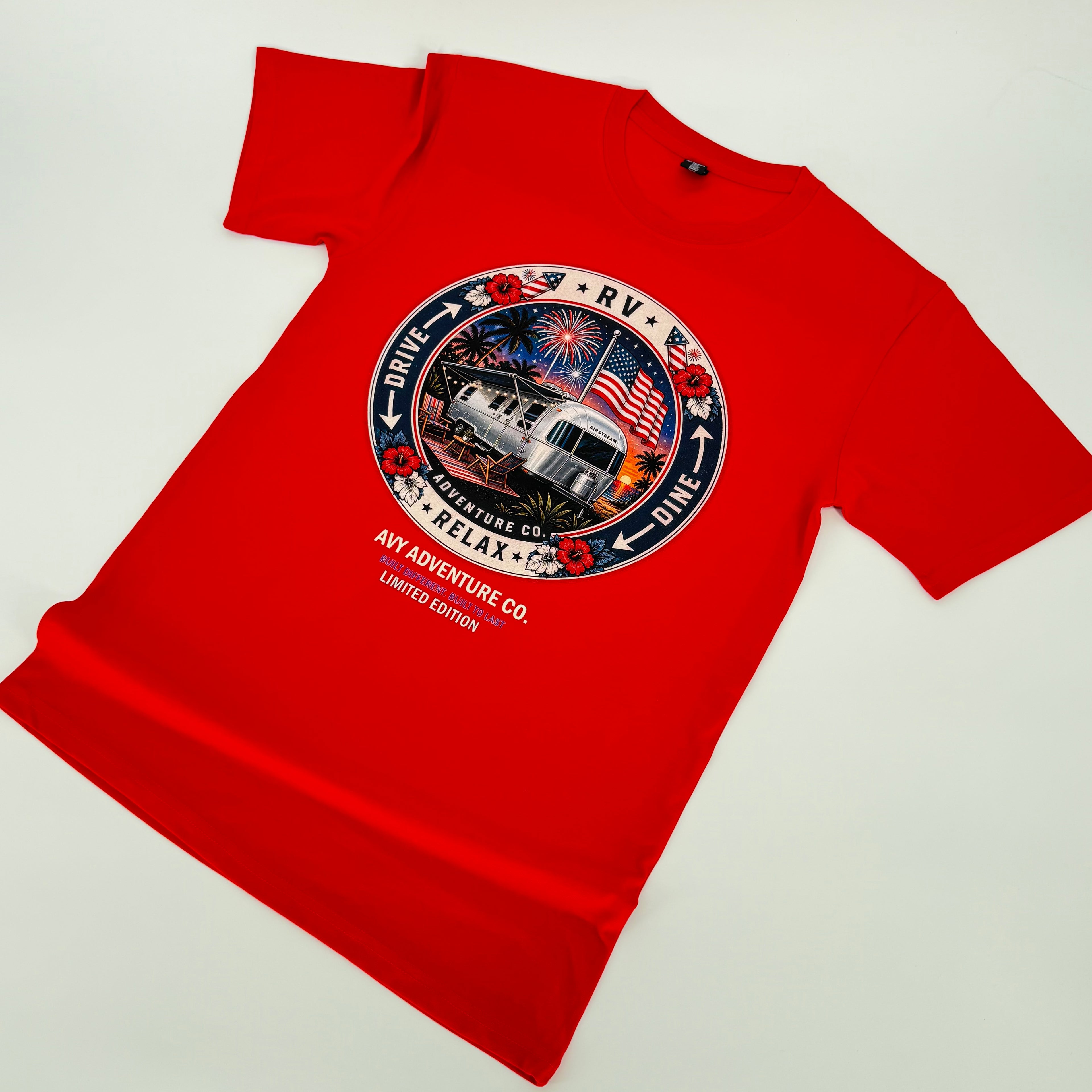 AVY Adventure Co. 4th of July Airstream RV Tee - Red