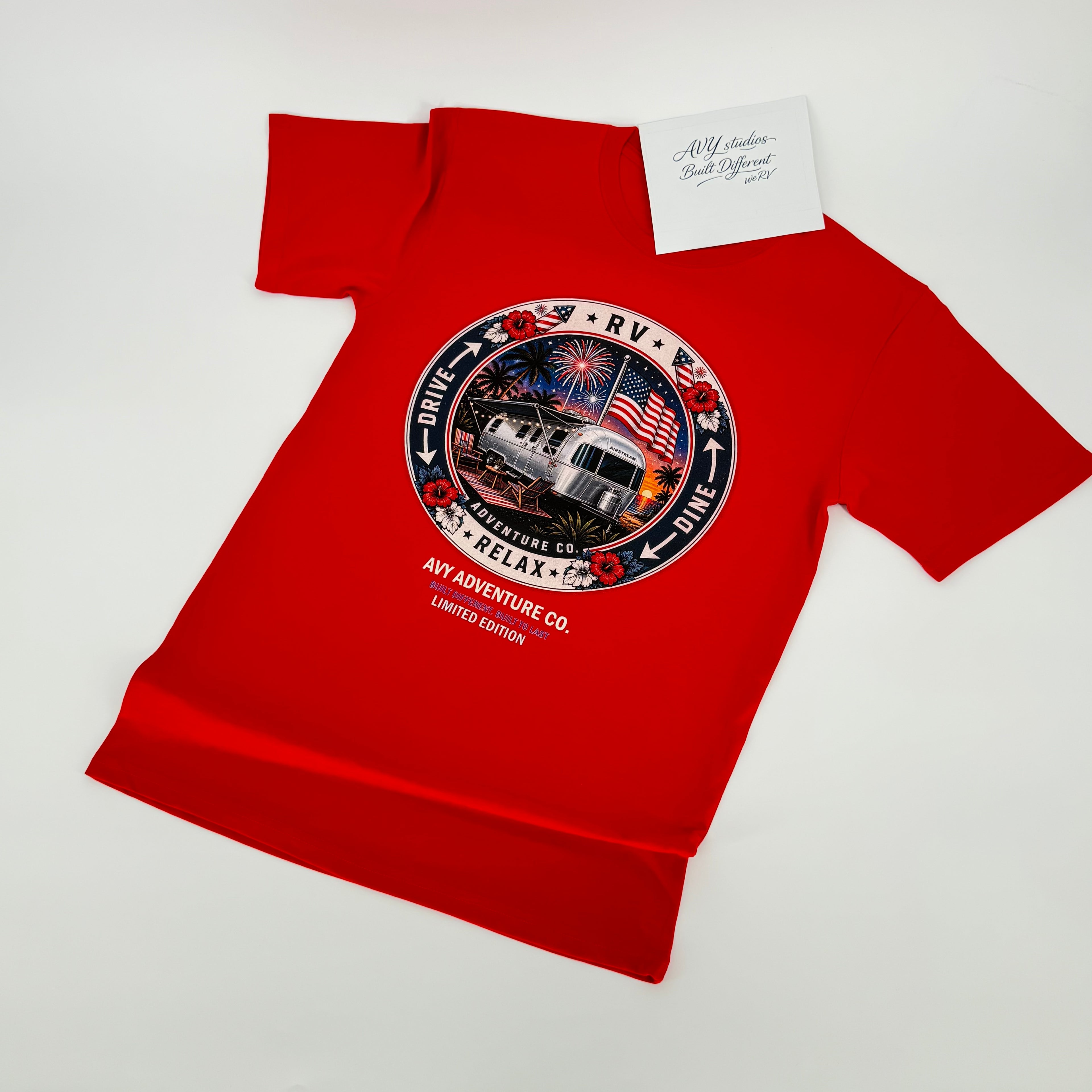 AVY Adventure Co. 4th of July Airstream RV Tee - Red