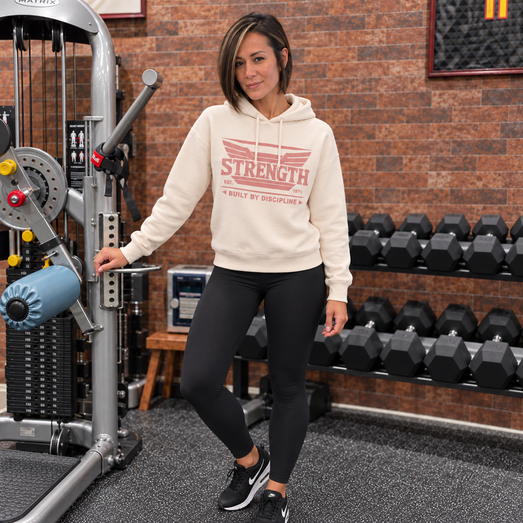 AVY Strength Co. Built by Discipline Lightweight Hoodie | Ivory