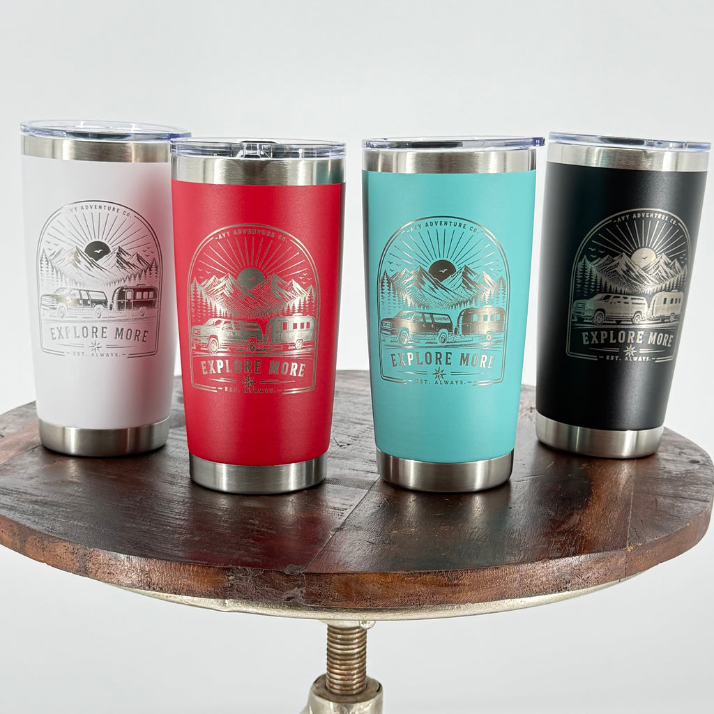 Explore More | 20 oz Laser Engraved Adventure Tumbler