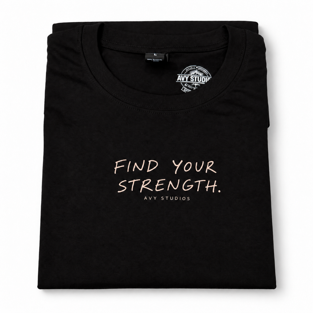 Find Your Strength Lightweight Tee – Black | AVY Strength Co.