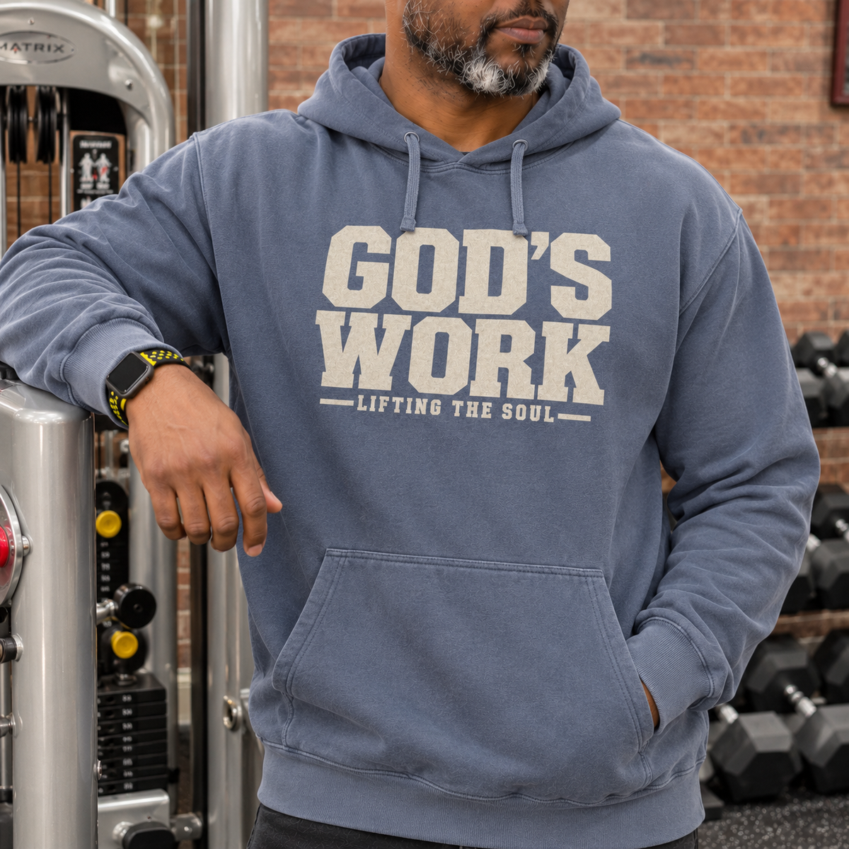 AVY Strength Co. GOD’s Work Hoodie | Blue Jean