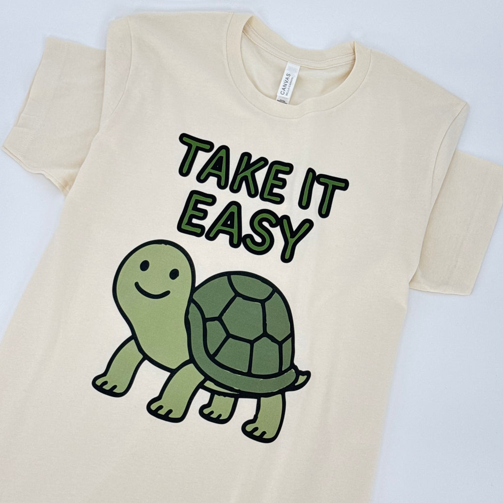 Take It Easy Turtle T-Shirt – Relaxed Coastal Graphic Tee