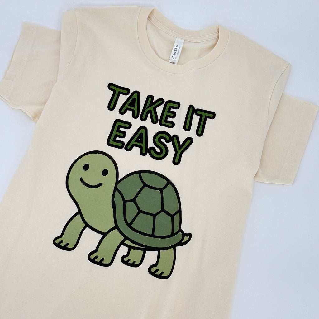 Take It Easy Turtle T-Shirt – Relaxed Coastal Graphic Tee