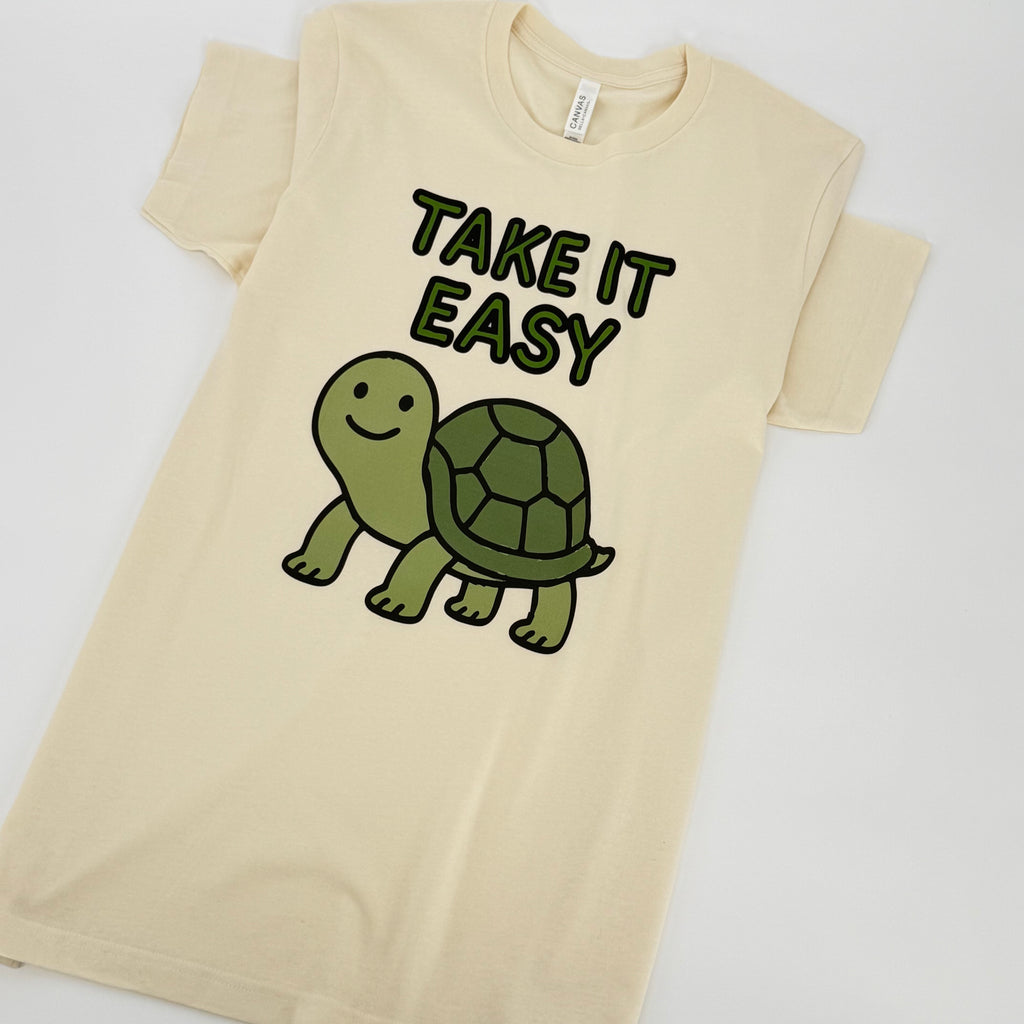 Take It Easy Turtle T-Shirt – Relaxed Coastal Graphic Tee