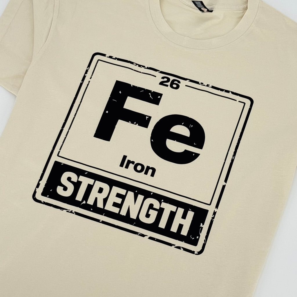 Premium Fe Strength Vintage T-Shirt – Built Different Gym Shirt | Black & Bone
