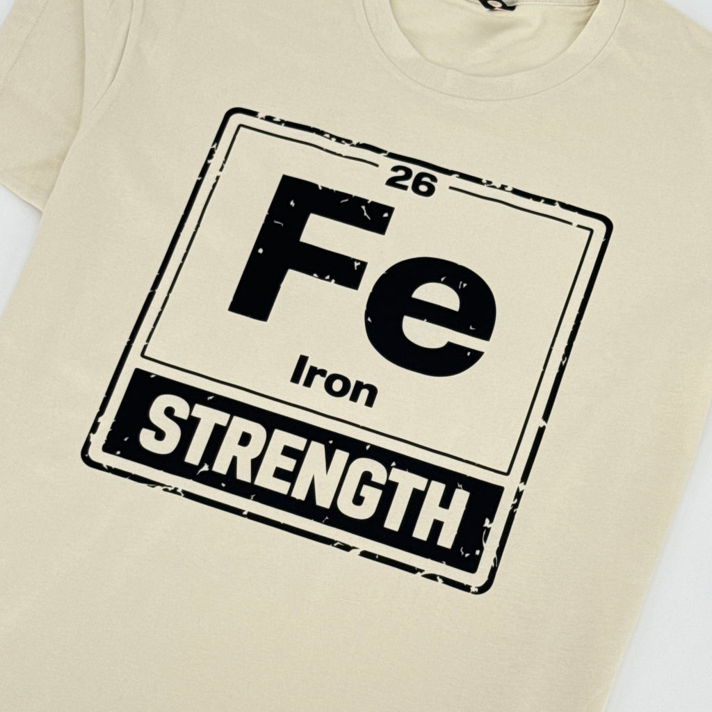 Premium Fe Strength Vintage T-Shirt – Built Different Gym Shirt | Black & Bone