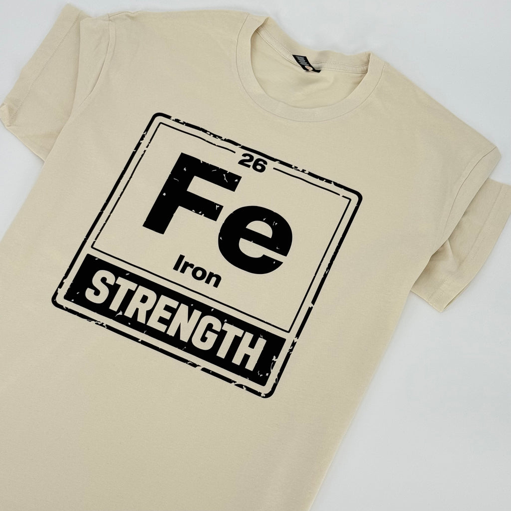 Premium Fe Strength Vintage T-Shirt – Built Different Gym Shirt | Black & Bone