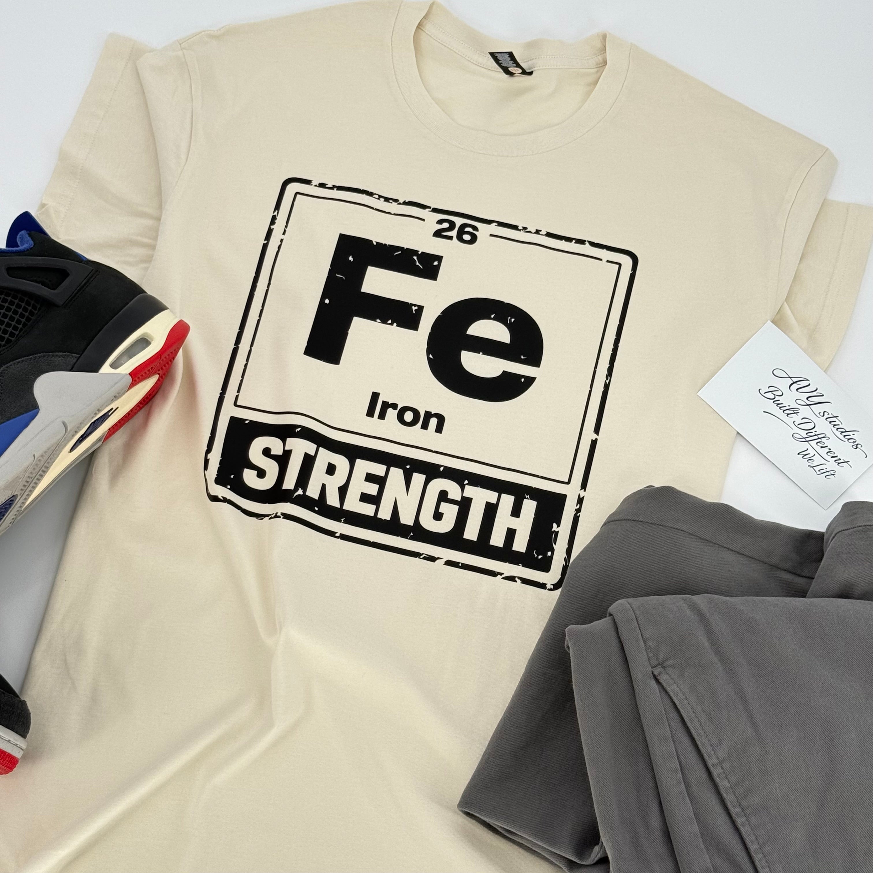 Premium Fe Strength Vintage T-Shirt – Built Different Gym Shirt | Black & Bone