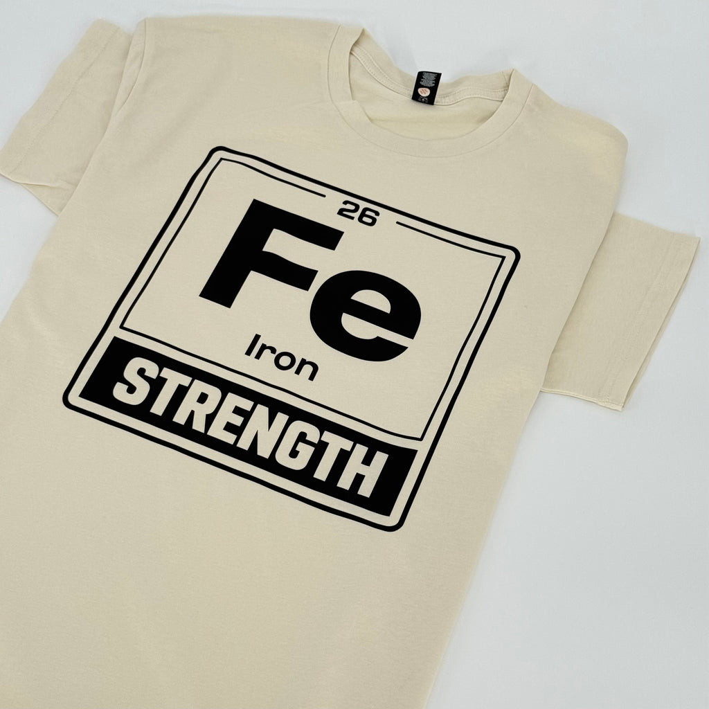 Premium Fe Strength T-Shirt – Built Different Gym Shirt | Black & Bone