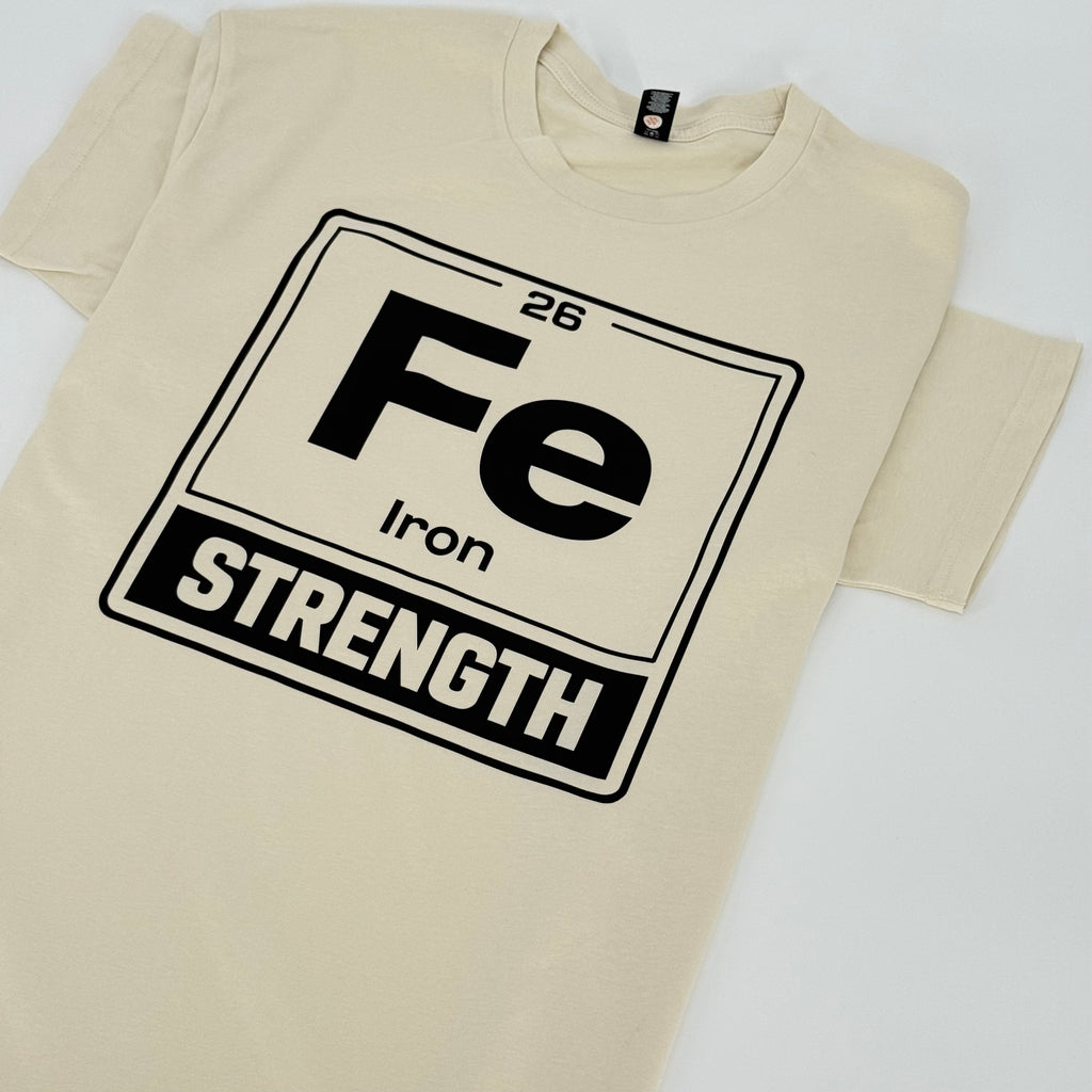 Premium Fe Strength T-Shirt – Built Different Gym Shirt | Black & Bone