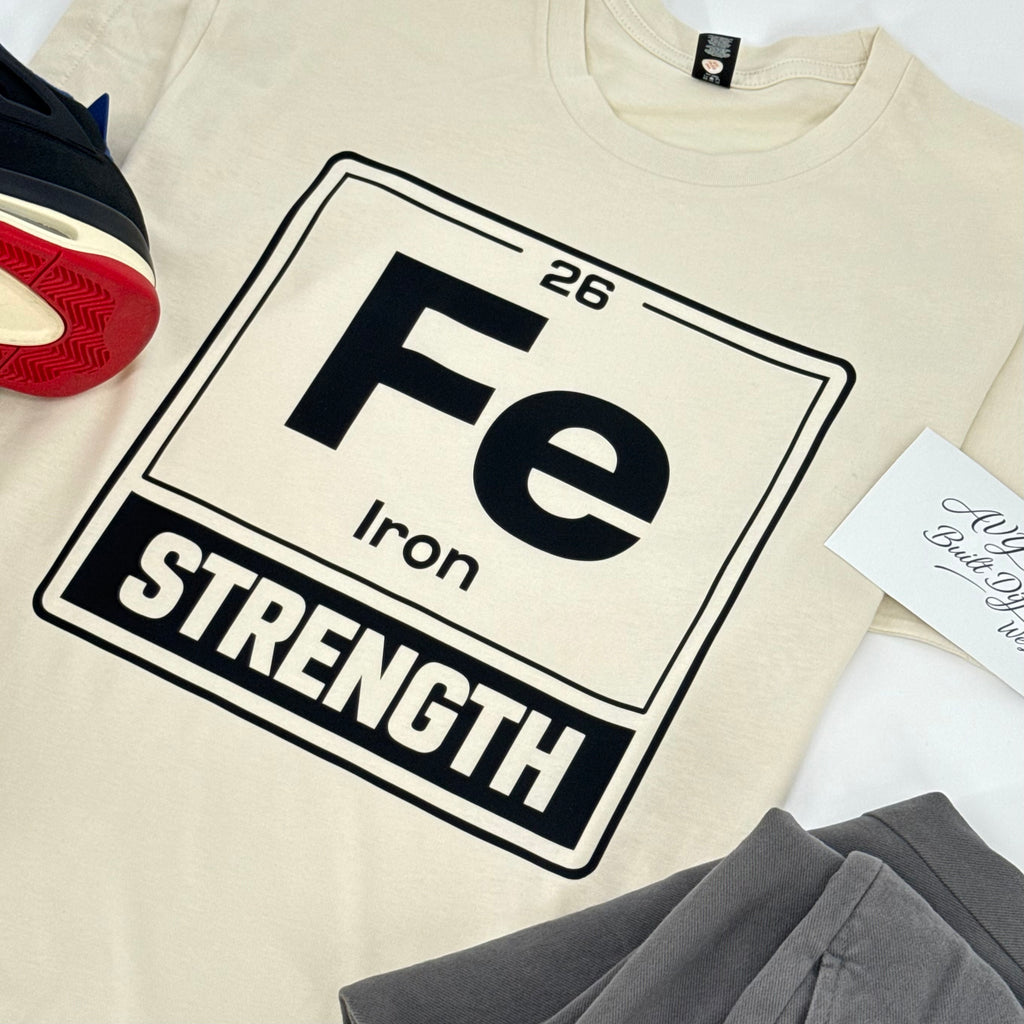 Premium Fe Strength T-Shirt – Built Different Gym Shirt | Black & Bone