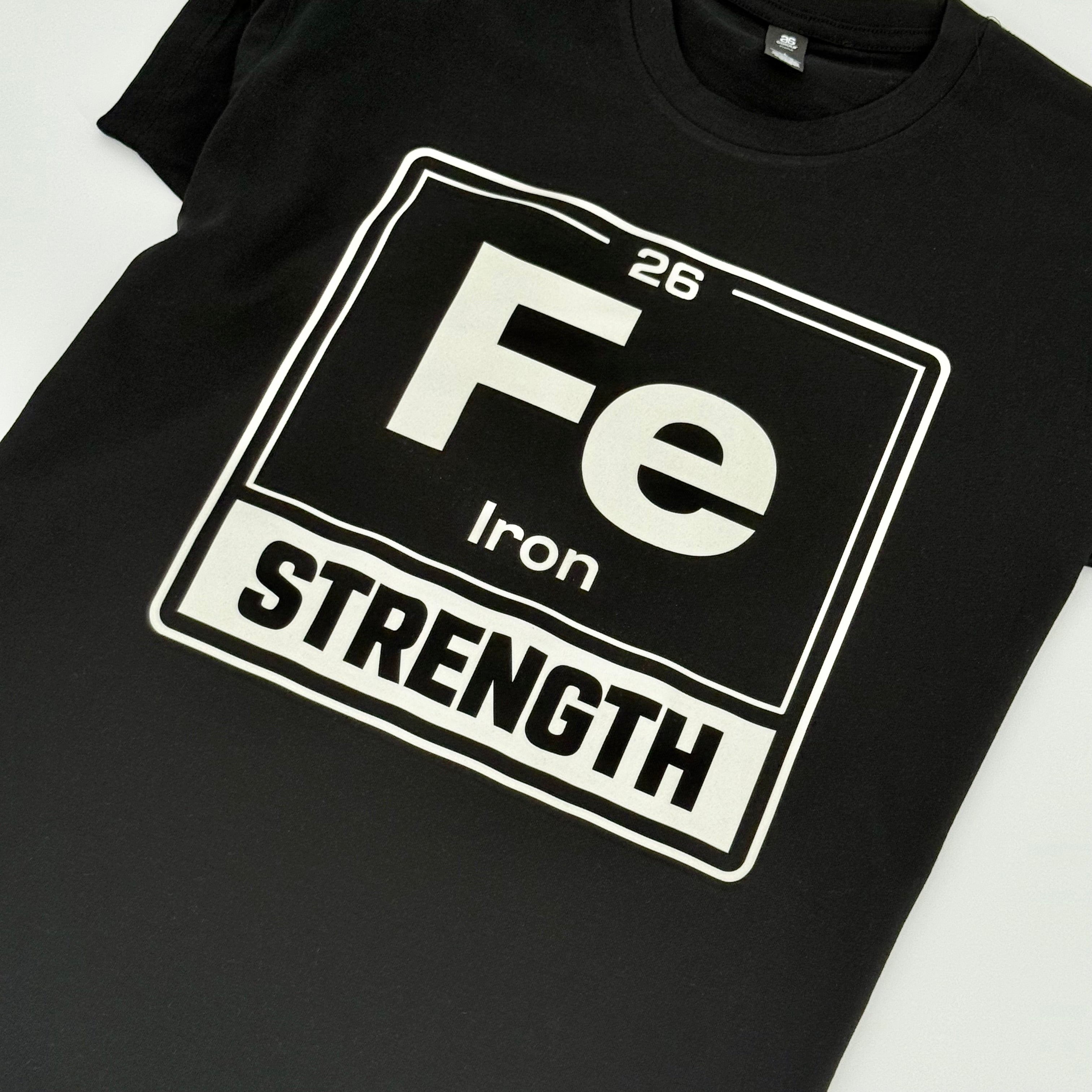 Premium Fe Strength T-Shirt – Built Different Gym Shirt | Black & Bone