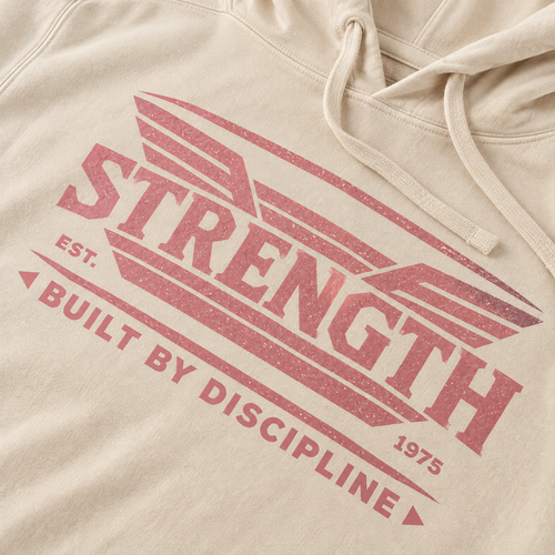 AVY Strength Co. Built by Discipline Lightweight Hoodie | Ivory