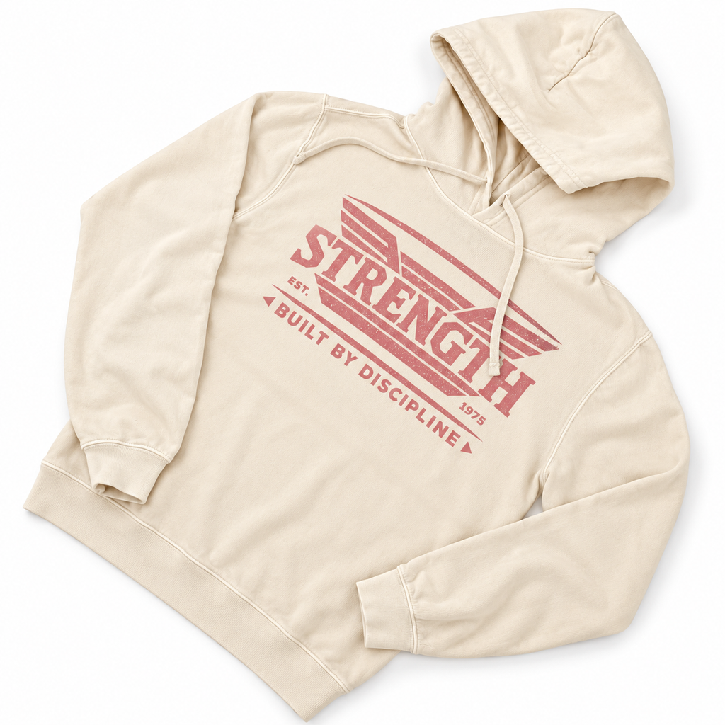 AVY Strength Co. Built by Discipline Lightweight Hoodie | Ivory