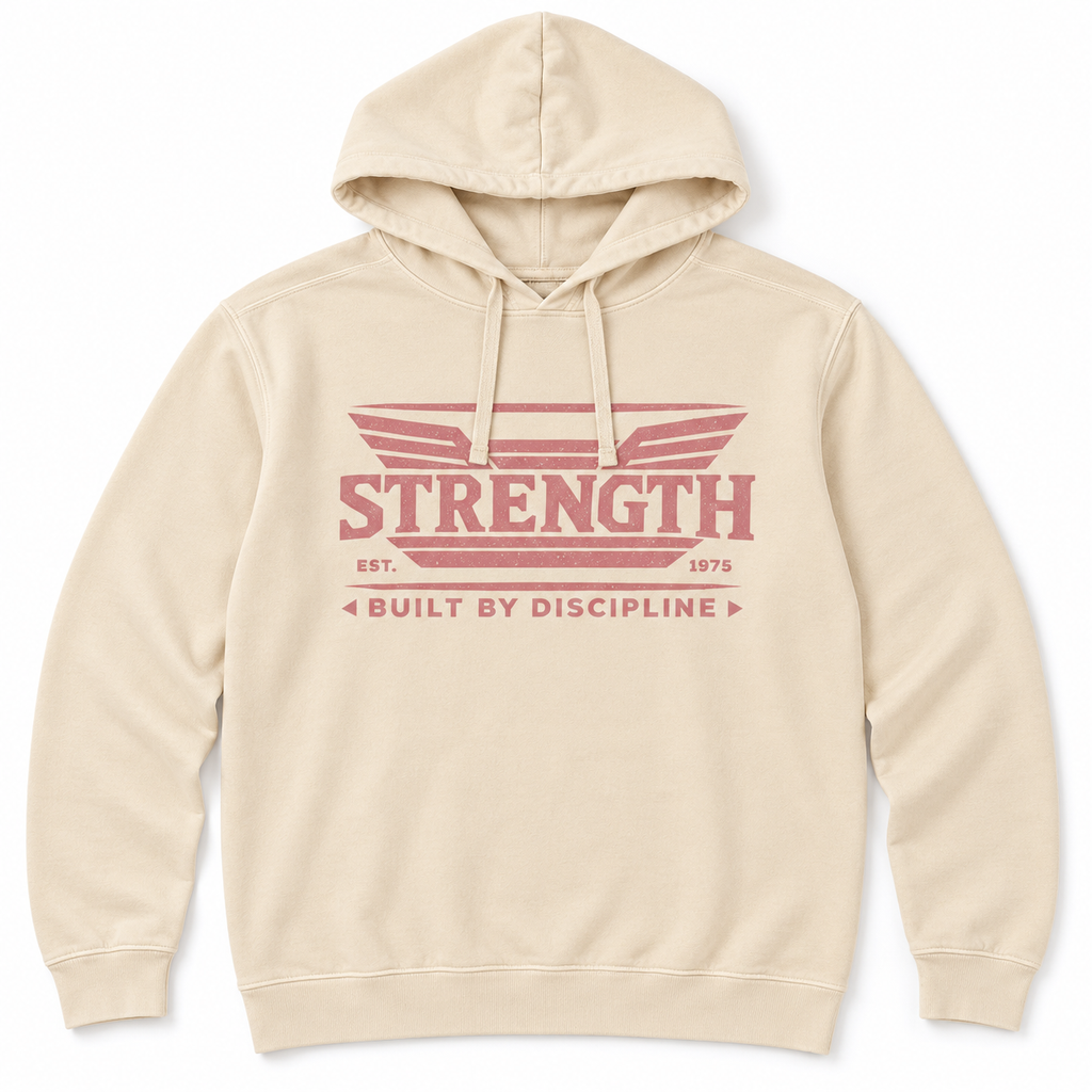 AVY Strength Co. Built by Discipline Lightweight Hoodie | Ivory