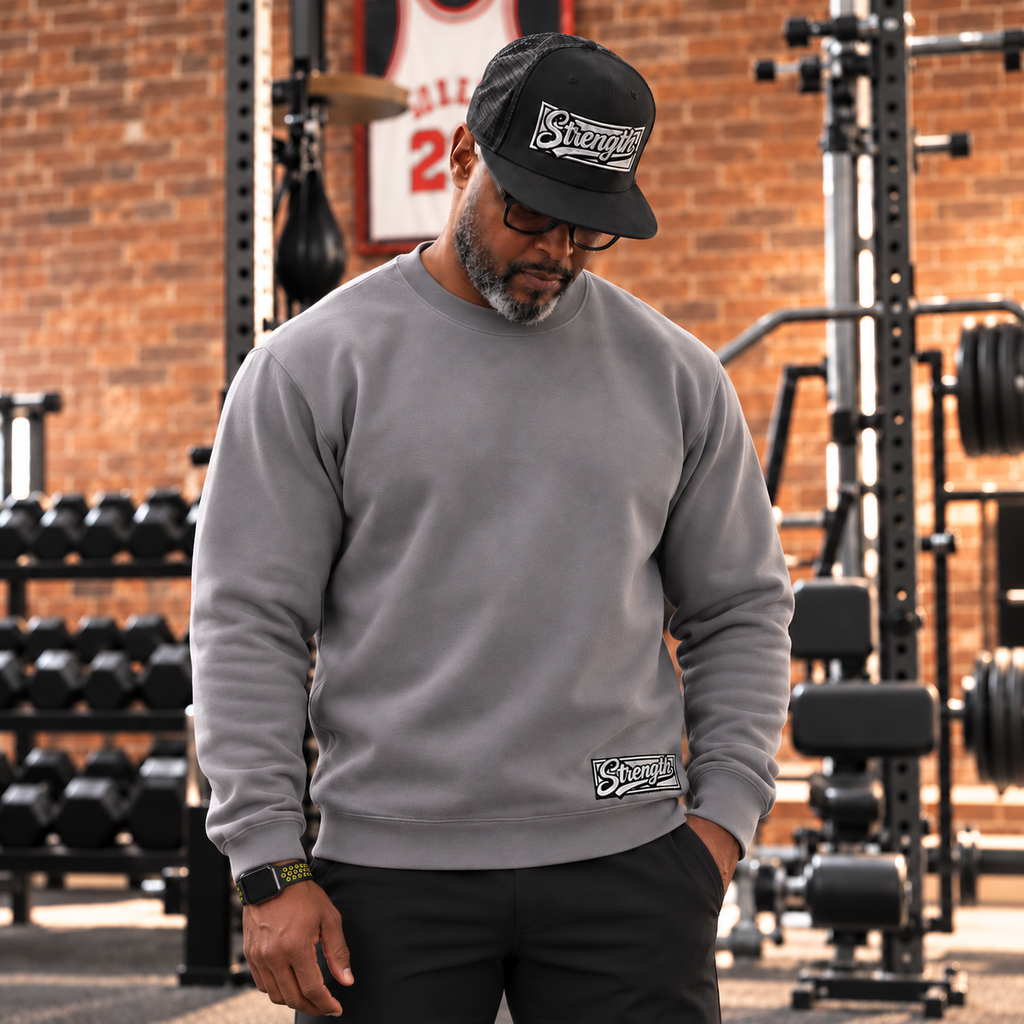 AVY Strength Co. Men's Embroidered Crewneck Sweatshirt | Gravel