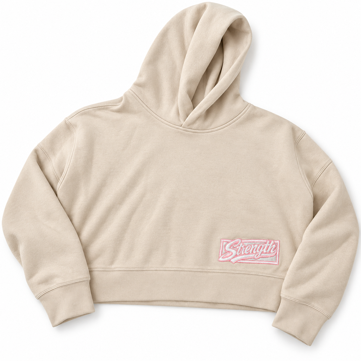 AVY Strength Co. Women’s Embroidered Crop Hoodie | Bone