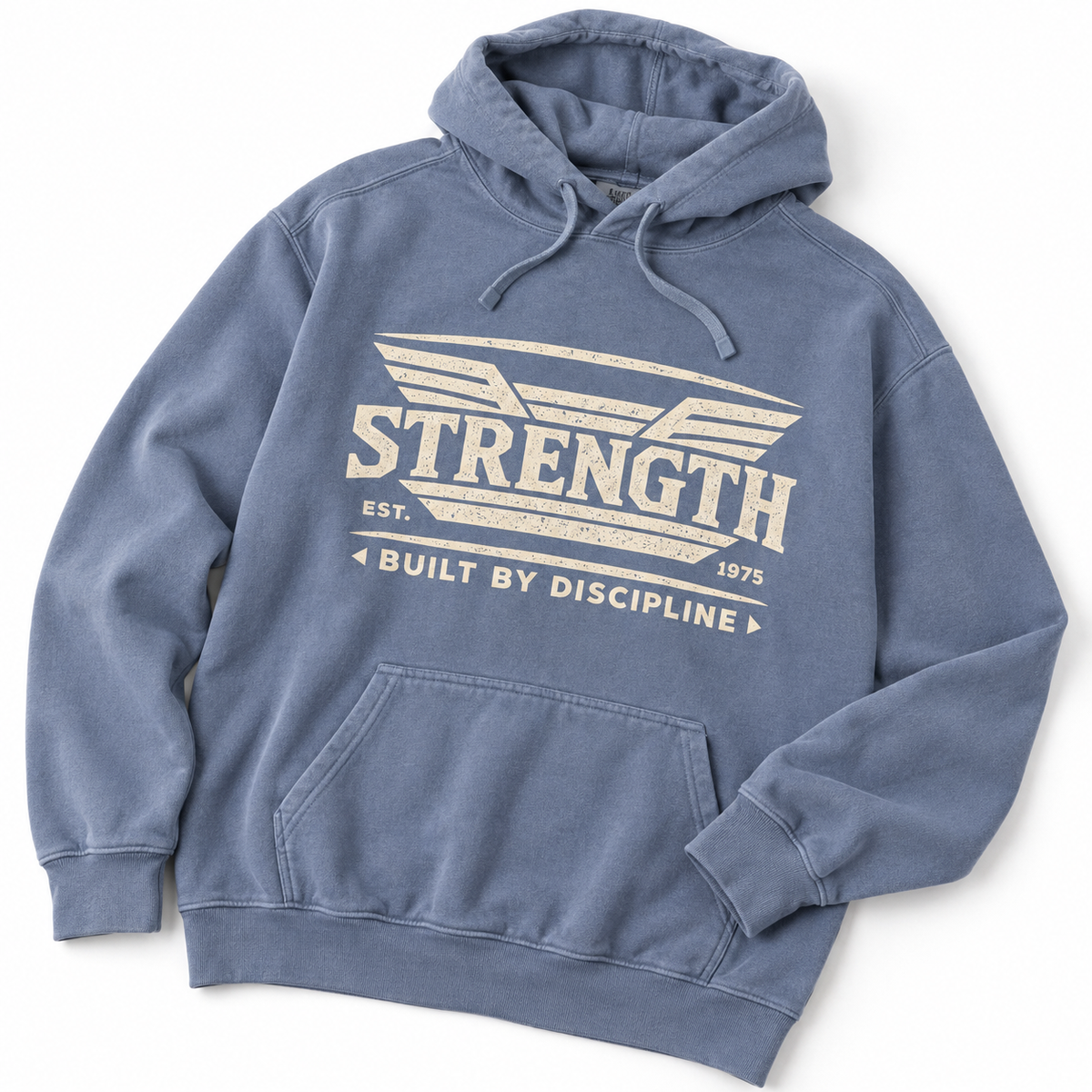 AVY Strength Co. Built by Discipline Hoodie | Blue Jean