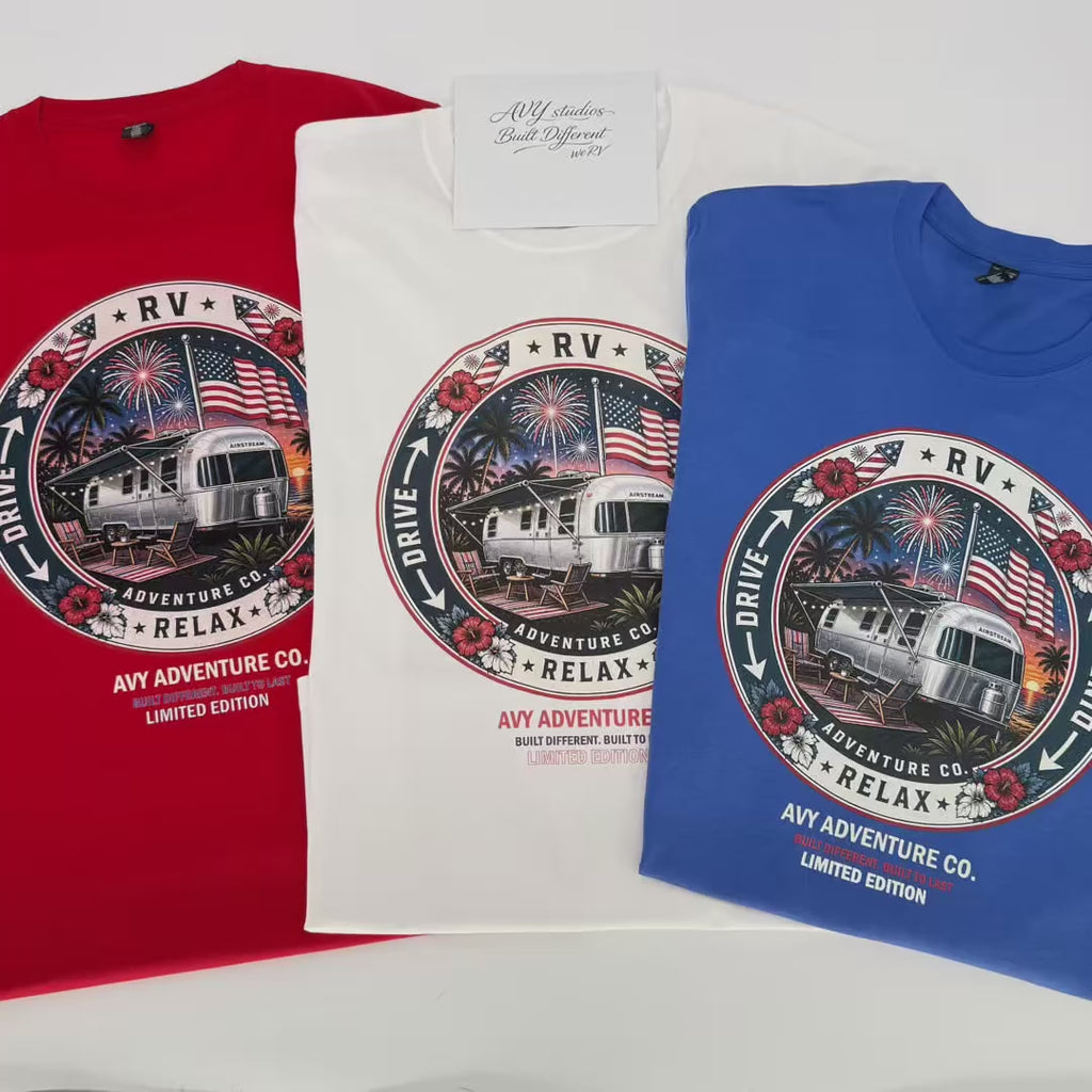 AVY Adventure Co. 4th of July Airstream RV Tee - Red